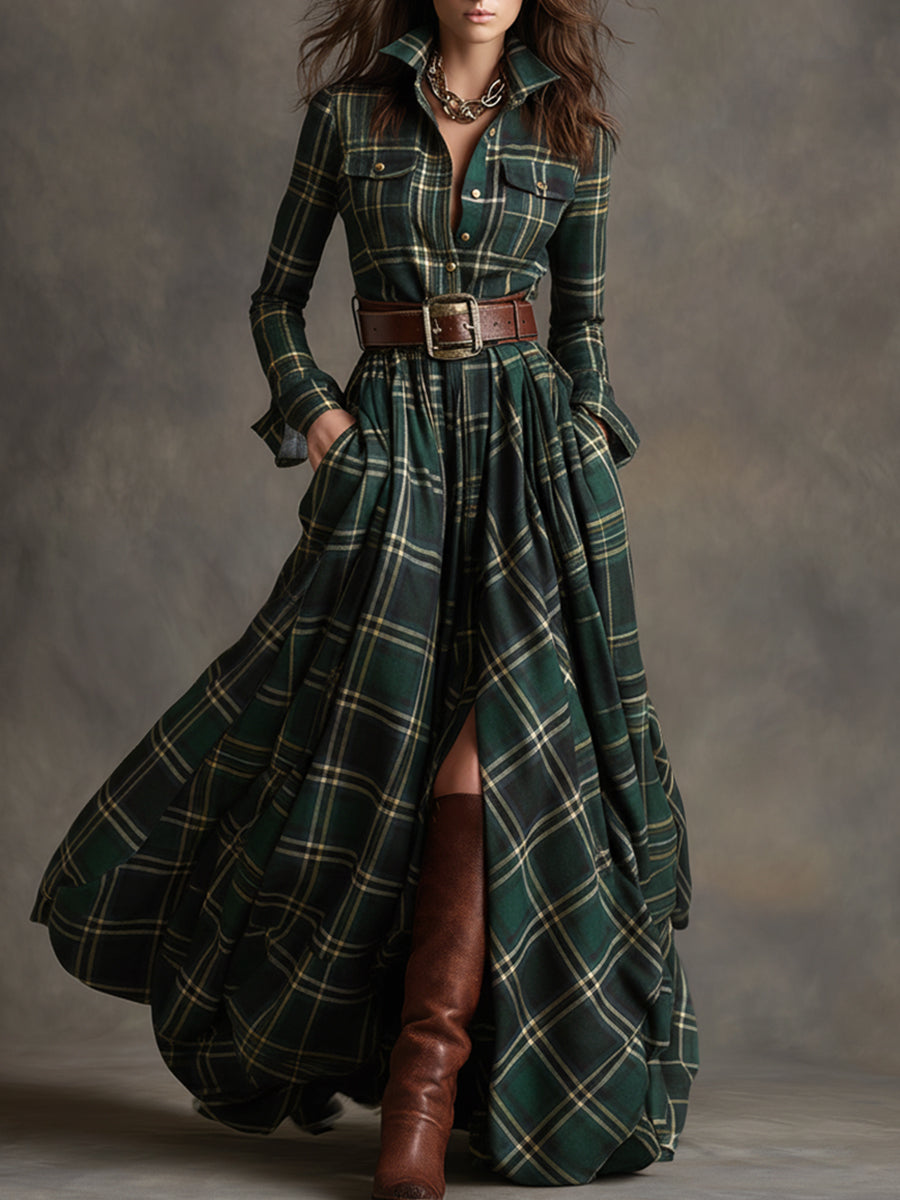long sleeve plaid maxi dress Scarlett 01/23 Angel Eyes Denim Mini The Glamorous long sleeve FORMAT:Paper