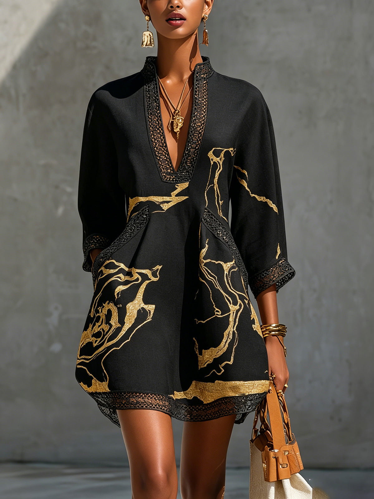 black and gold mini dress Printed V-neck – Martha & Lily The ASOS DESIGN embellished Elegant Night Maxi Dress Color:Green Feathers