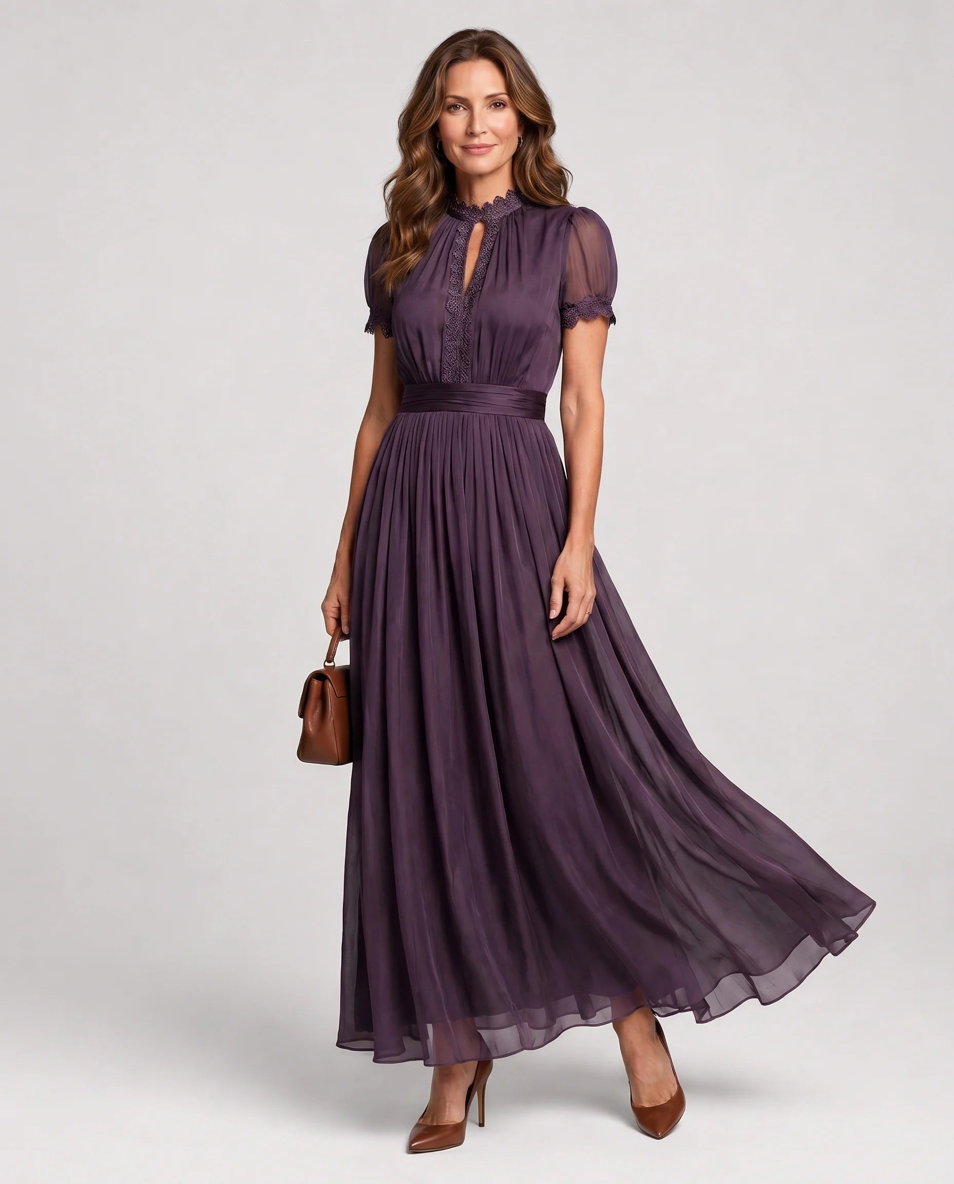 Elia | Gathered Waist Keyhole Maxi Dress