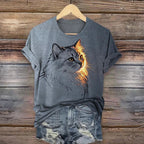 Mia | Casual Cat Print T-Shirt