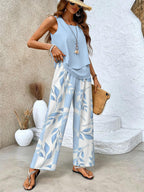 Averie | Elegant Layered Wide Leg Two Piece Summer Set