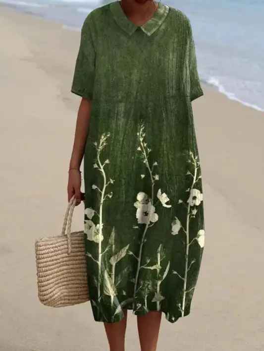 Margaret | Vibrant Floral Garden Print Flowy Summer Dress