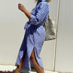 Harlow | Women's Button-Down Stripe Shirt Dress