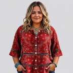 Luna |  Vintage Ethnic Print Blouse