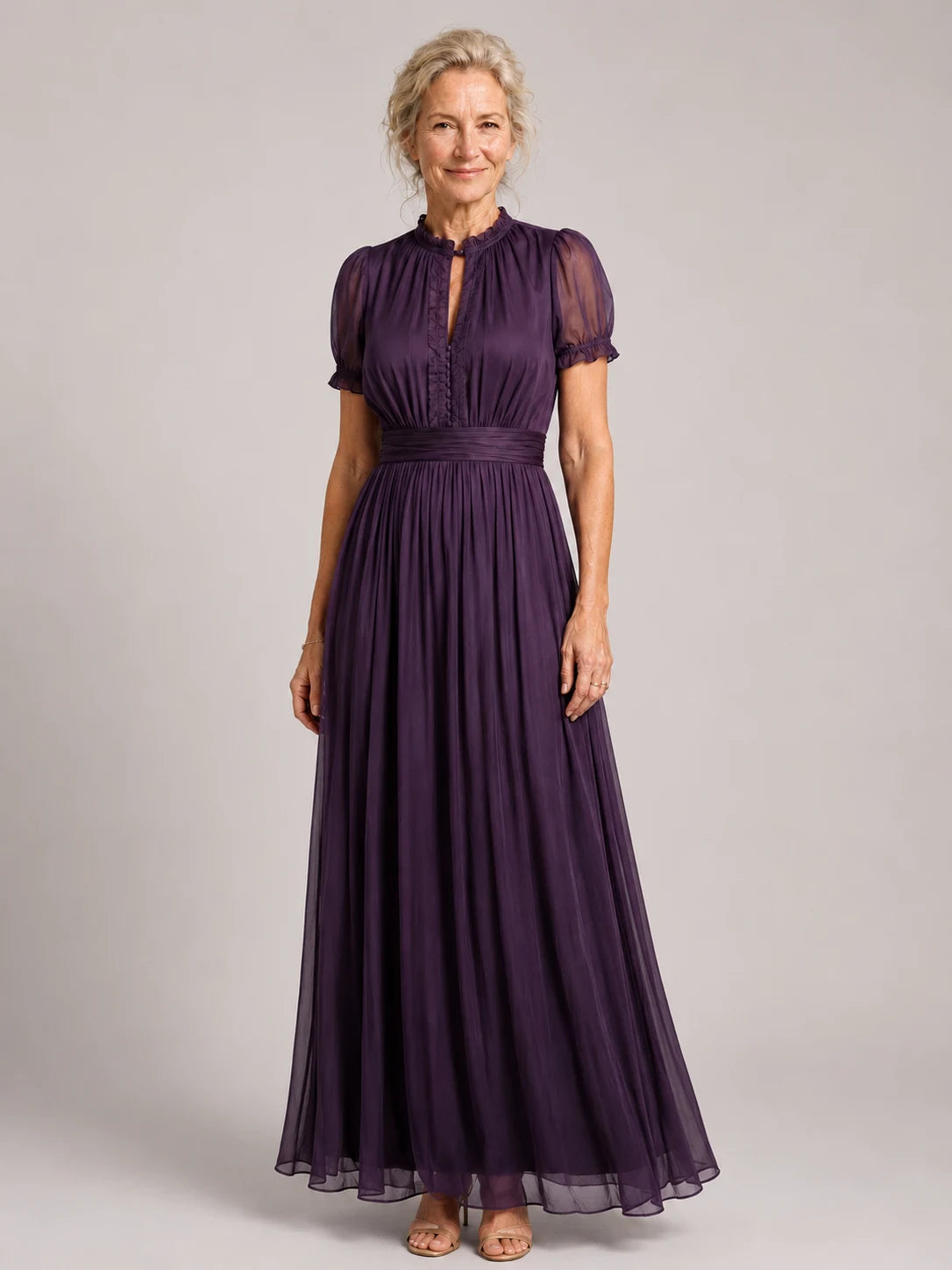Elia | Gathered Waist Keyhole Maxi Dress