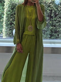 Margaret | Elegant Wide Leg Three Piece Summer Set