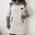 Alexa | Cozy Contrast Hooded Dress