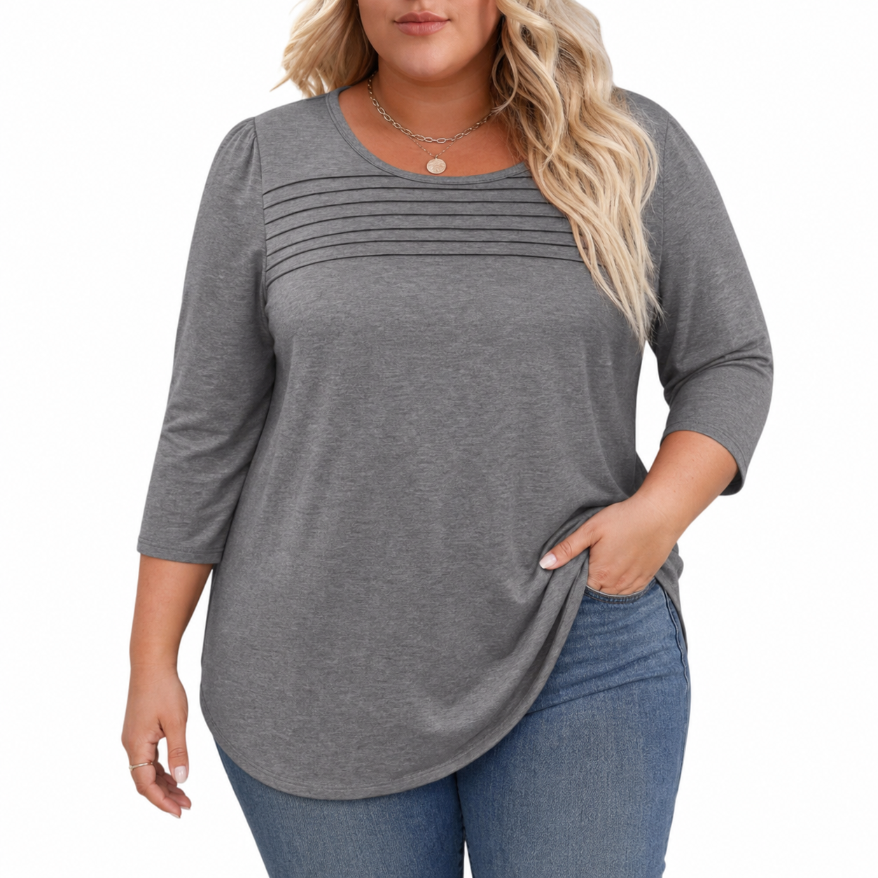 ALLISON | Casual Pleated Front Spring Top
