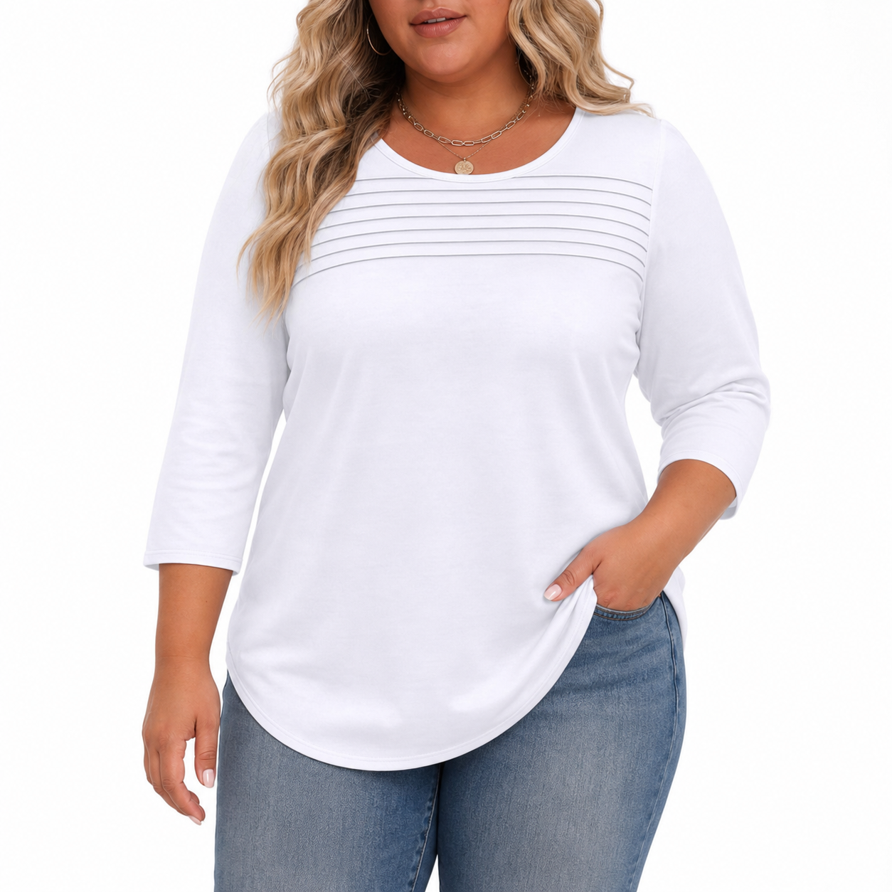 ALLISON | Casual Pleated Front Spring Top