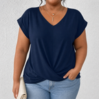 BELLA | Classic Twist Detail V-Neck Top