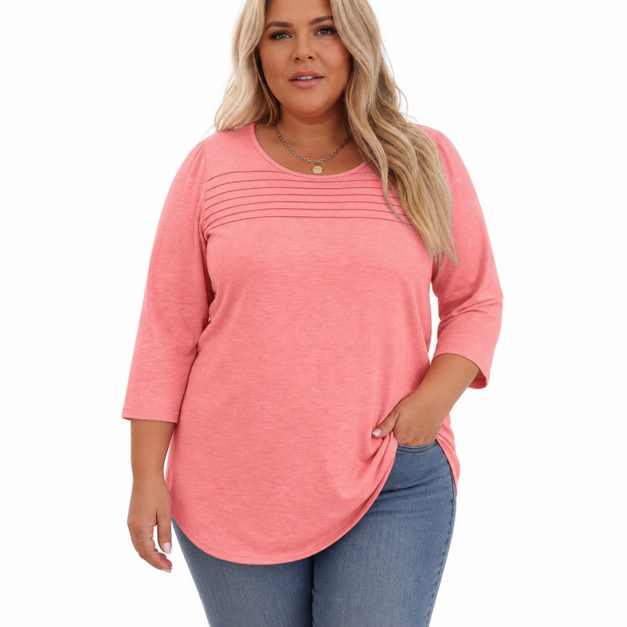 ALLISON | Casual Pleated Front Spring Top