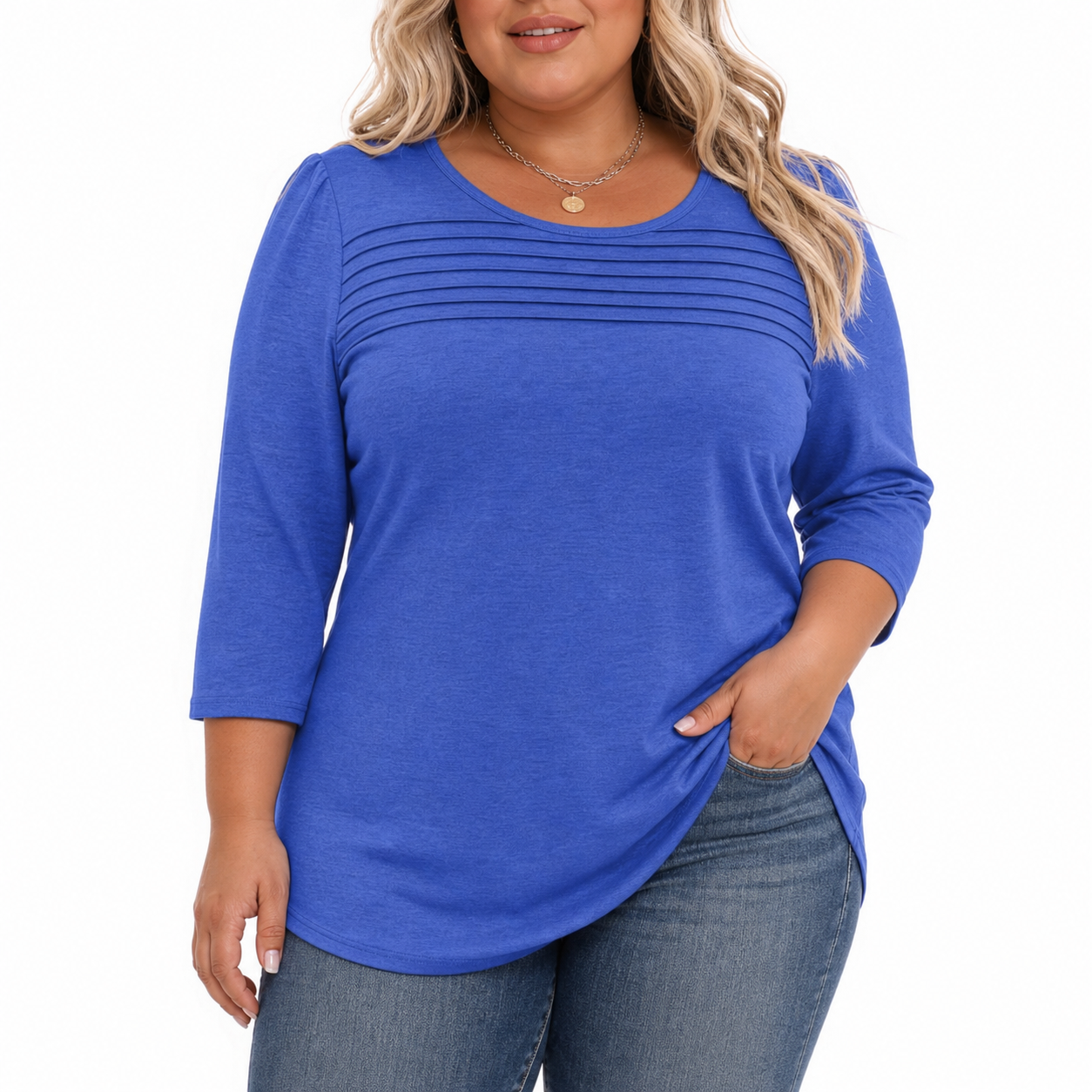 ALLISON | Casual Pleated Front Spring Top