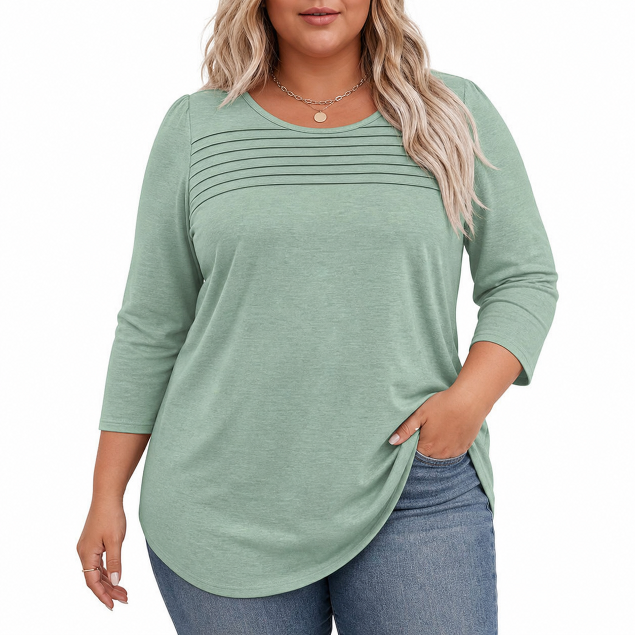ALLISON | Casual Pleated Front Spring Top