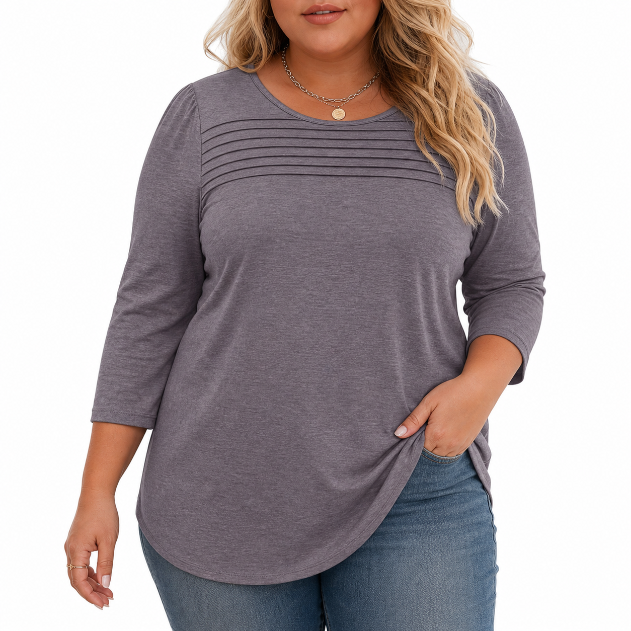 ALLISON | Casual Pleated Front Spring Top