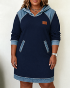 Alexa | Cozy Contrast Hooded Dress
